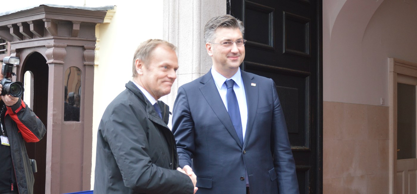 Predsjednik Vlade Plenković s predsjednikom Europskoga vijeća Tuskom